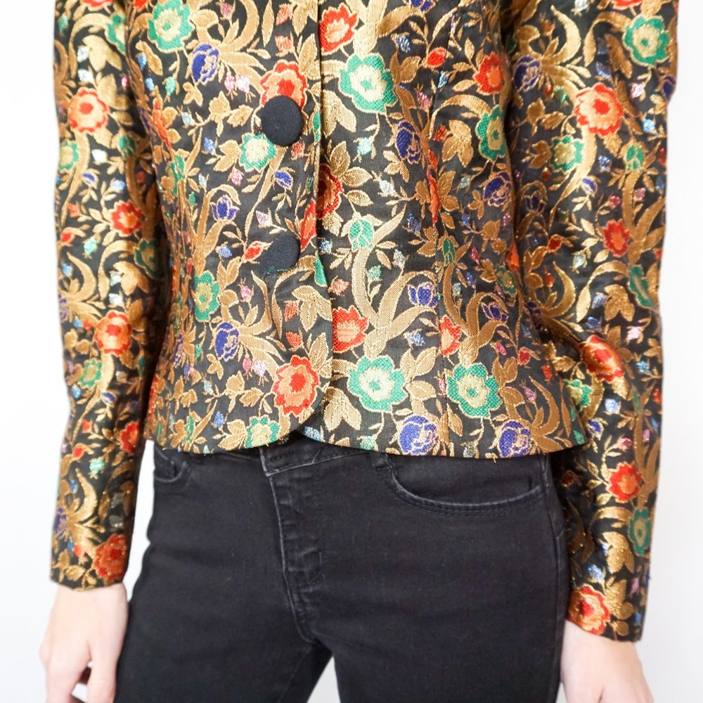 VINTAGE 80s Kathryn Conover Brocade Jacket - Picture 6 of 7